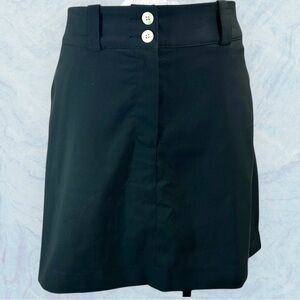 Nike Women’s Black DRI-FIT Golf Tennis Athletic Skort Shorts Skirt Zip Pockets